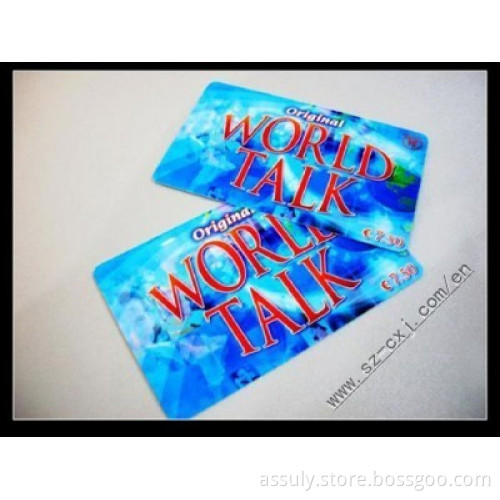 Recharge card,plastic Recharge card